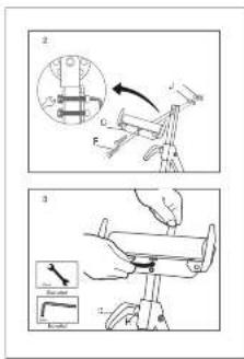 Technical diagram illustrating mechanical assembly steps with labeled components and directional arrows