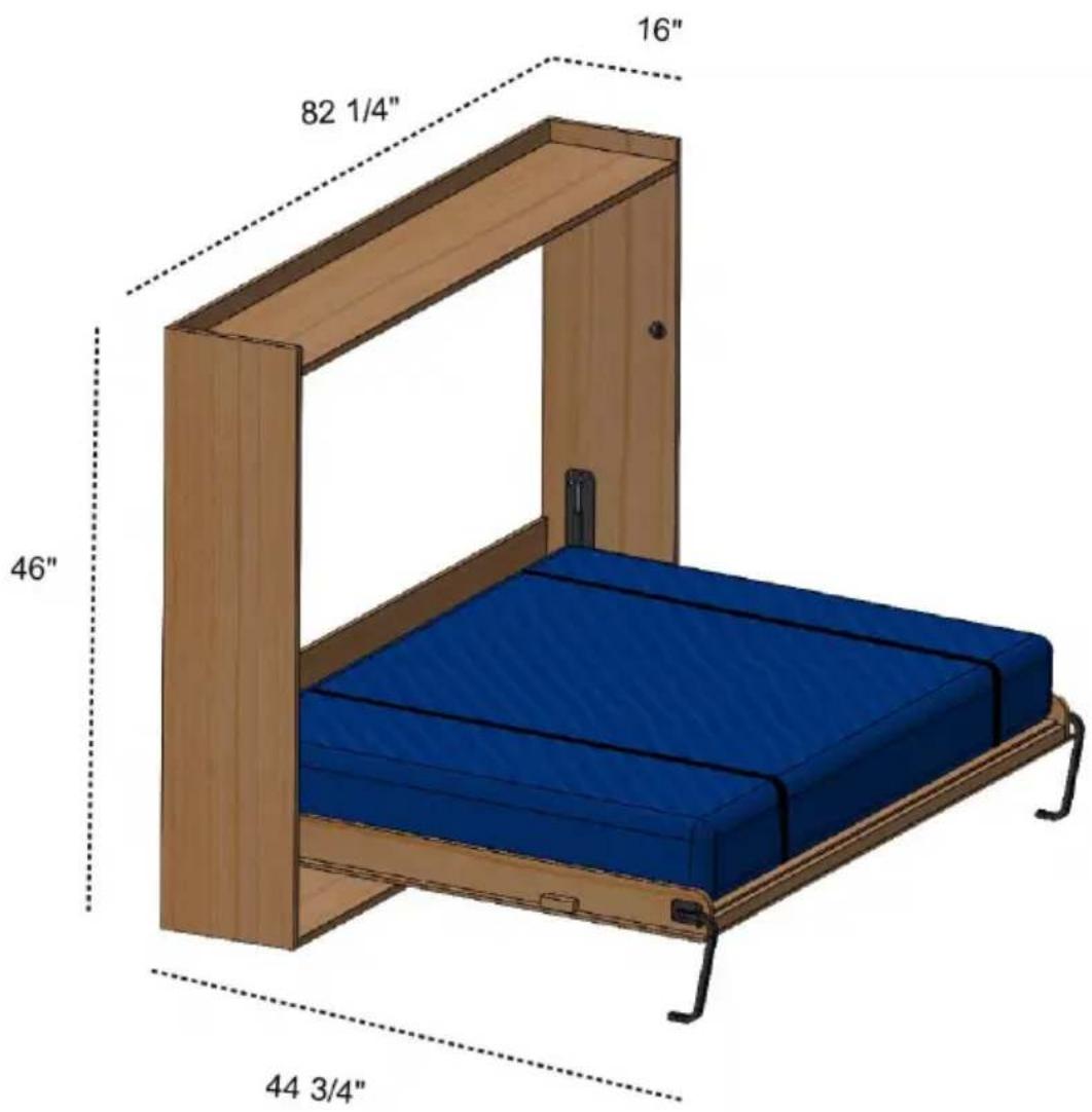 Vevor YFHTW241 - Murphy Bed Kit suitability Twin-Horizontal - 1