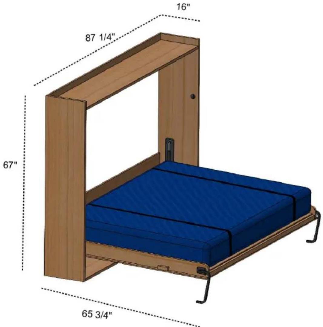 Vevor YFHQN242 - Murphy Bed Kit suitability Queen-Horizontal - 1