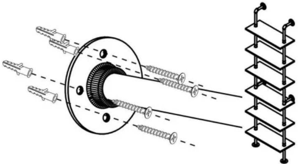 Vevor WPSR-XM013 - Rohregale an der Wand befestigen - 7