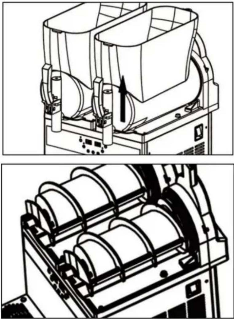 Vevor XN360B - Rimuovere la ciotola come segue: - 1