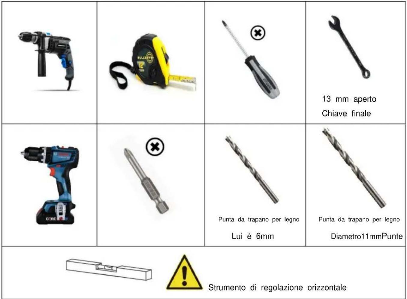 Vevor YFVTW245 - Installare gli strumenti richiesti - 1