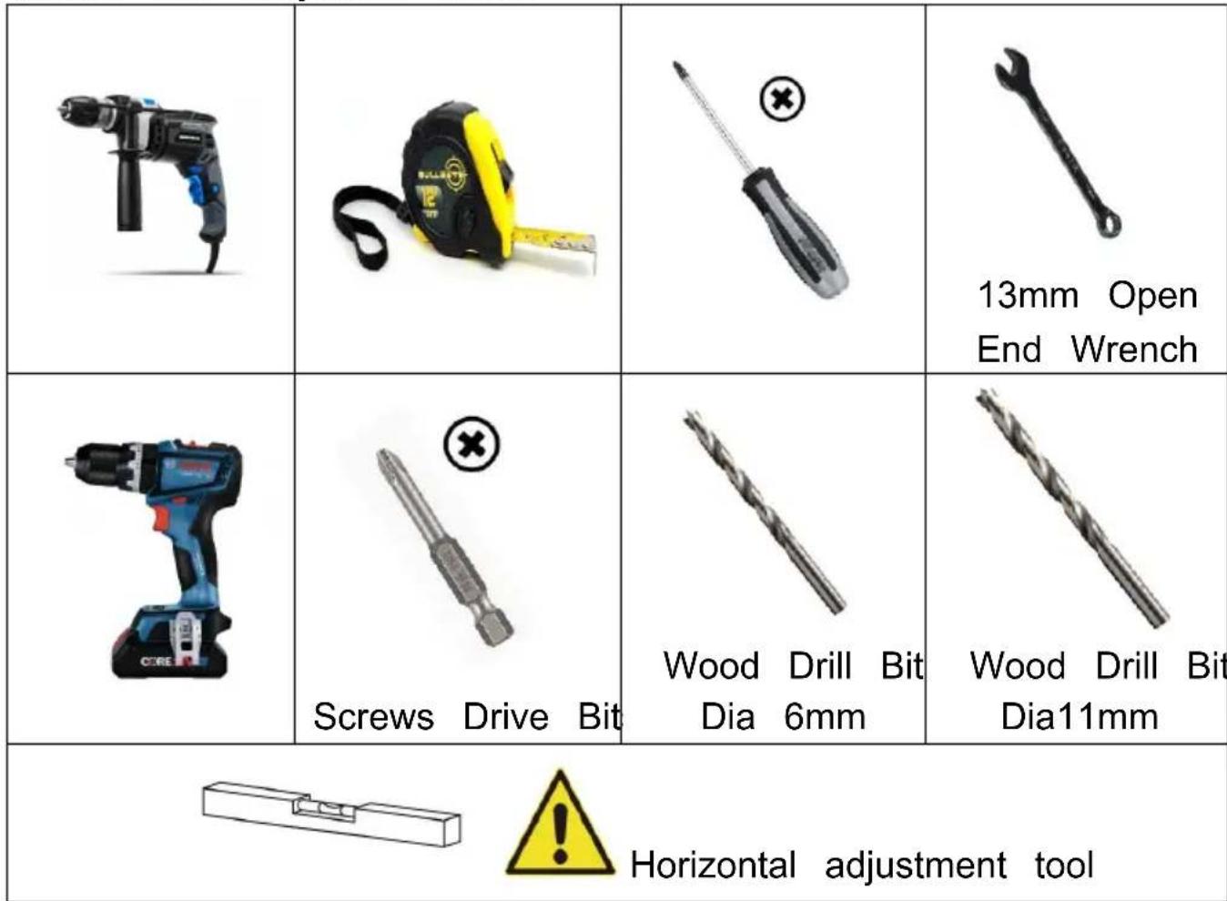Vevor YFVTW245 - Install the required tools - 1