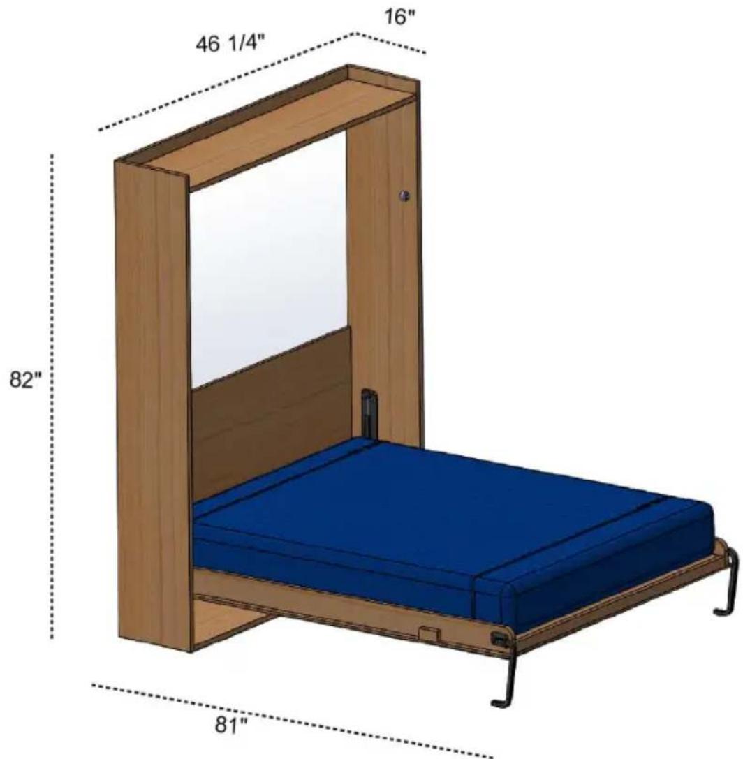 Vevor YFVTW245 - Murphy Bed Kit suitability Twin-Vertical - 1