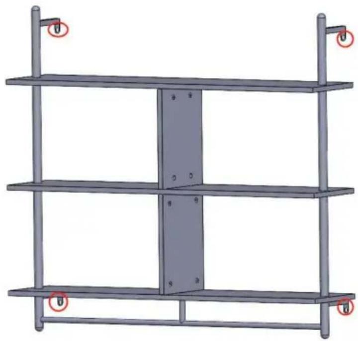 Vevor WPSR-XM011 - Rohrregale an der Wand befestigen - 1