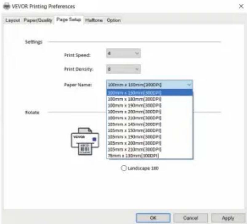 Vevor Y486 - Right click on "Vevor Y486/Y486BT", choose "Printing Preference". - 2