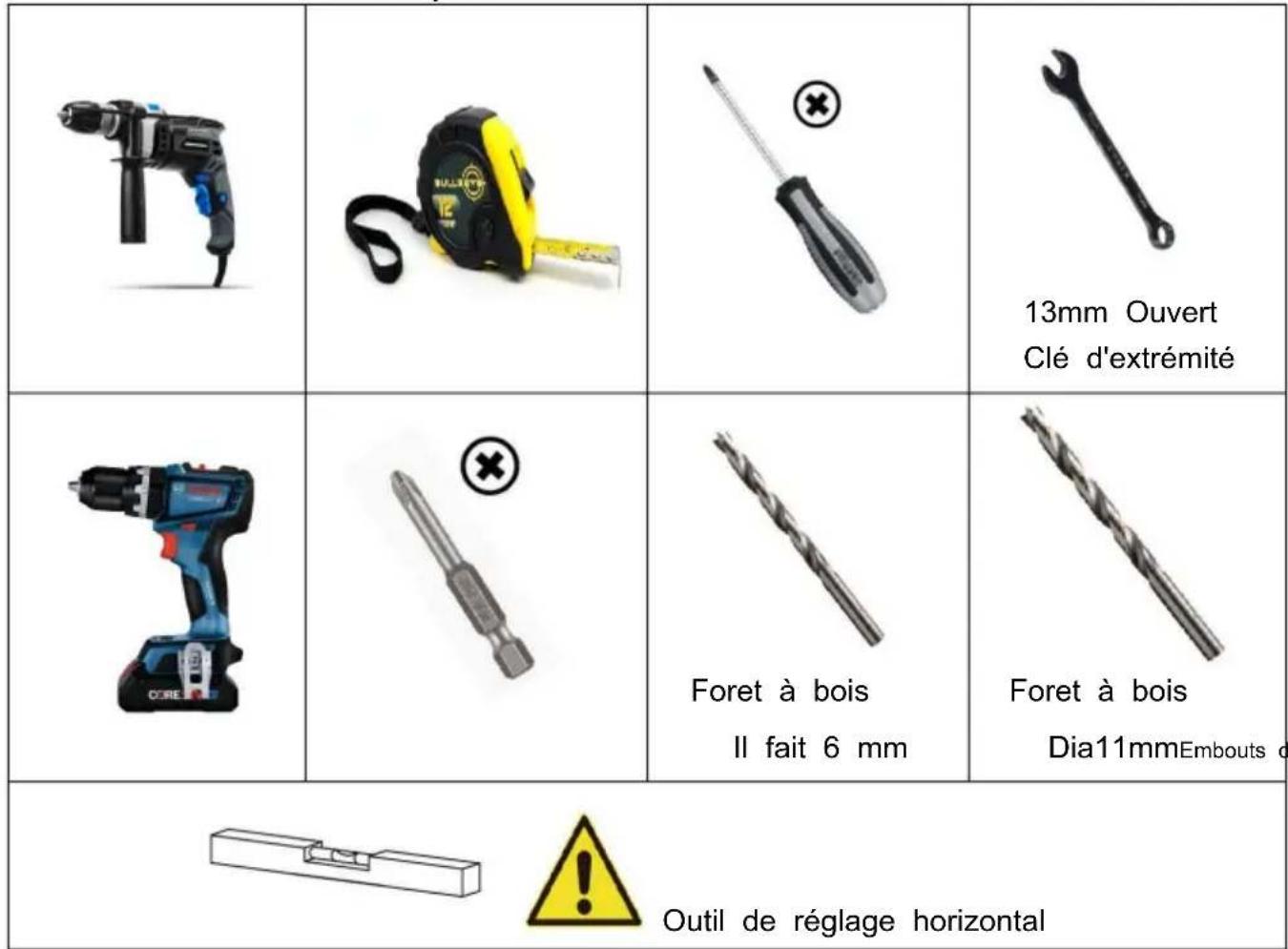Vevor YFVFU244 - Installer les outils requis - 1