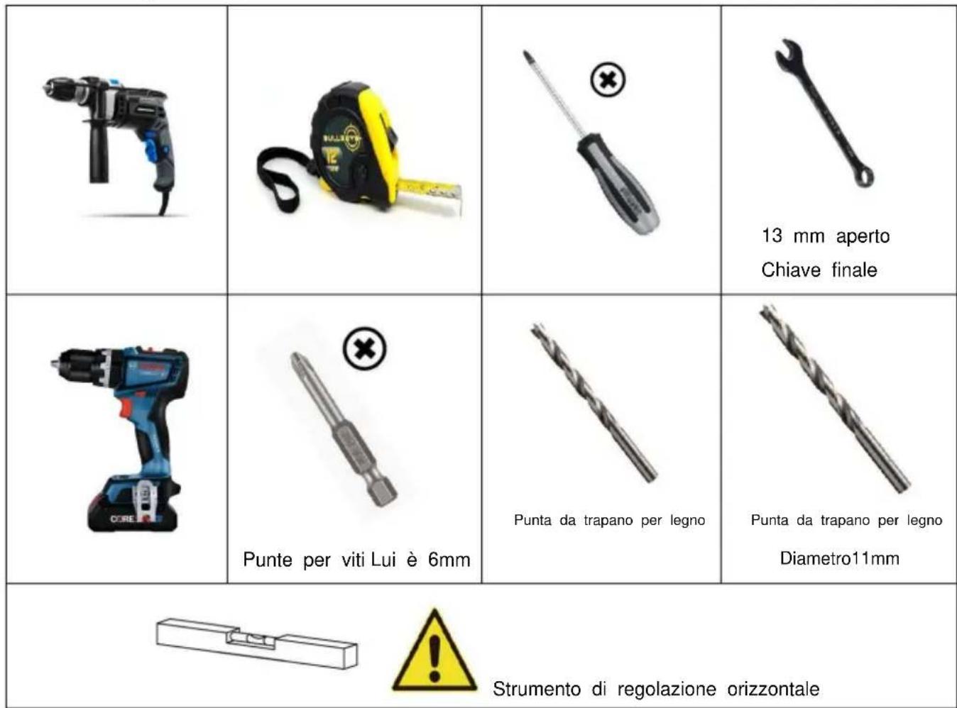 Vevor YFVFU244 - Installare gli strumenti richiesti - 1