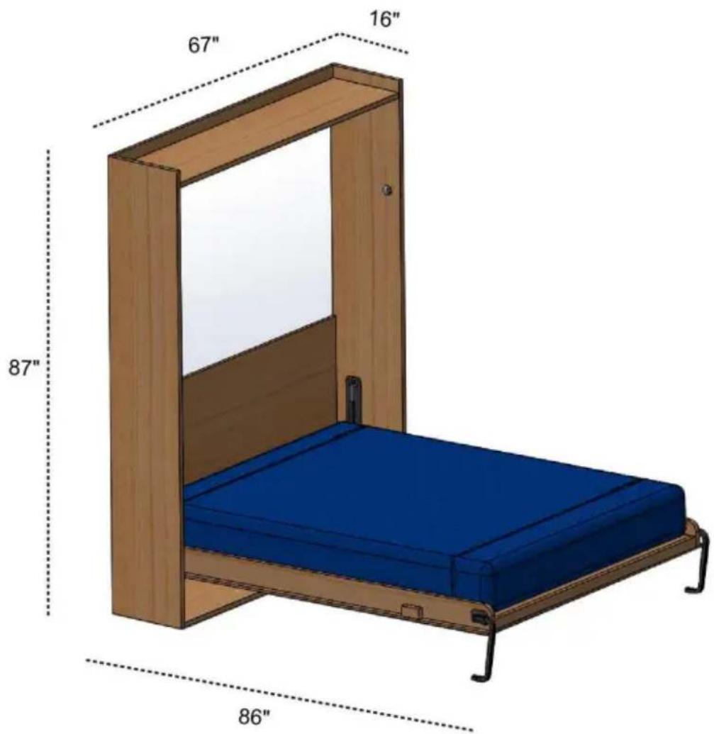 Vevor YFHVQN246 - Murphy-Bett-Kit Eignung Queen-Vertical - 1