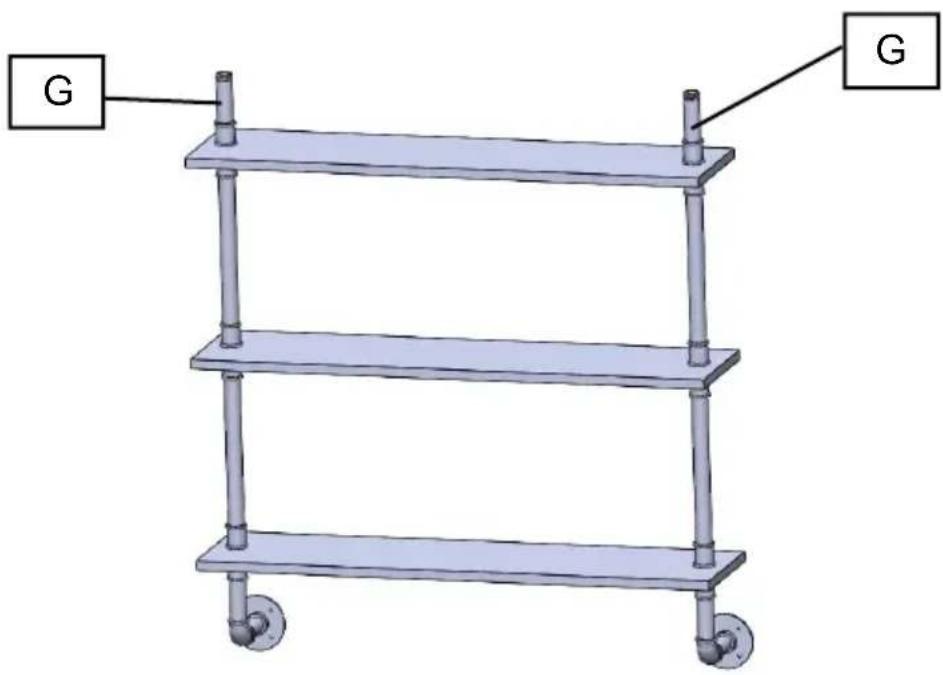 Vevor WPSR-XM008 - PIPE SHELVES ASSEMBLE - 7