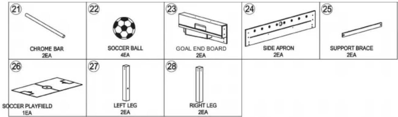 Vevor SUO-5429L - PARTS LIST - 20