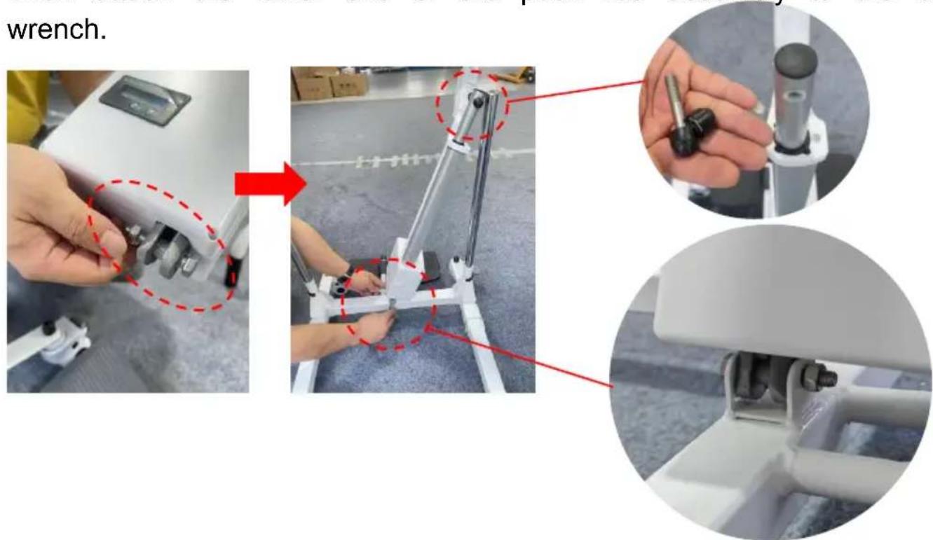 Vevor XFL-QX-YW03 - Insert the mandrel into the mounting holes on the left and right the frame assembly and insert the latch - 2
