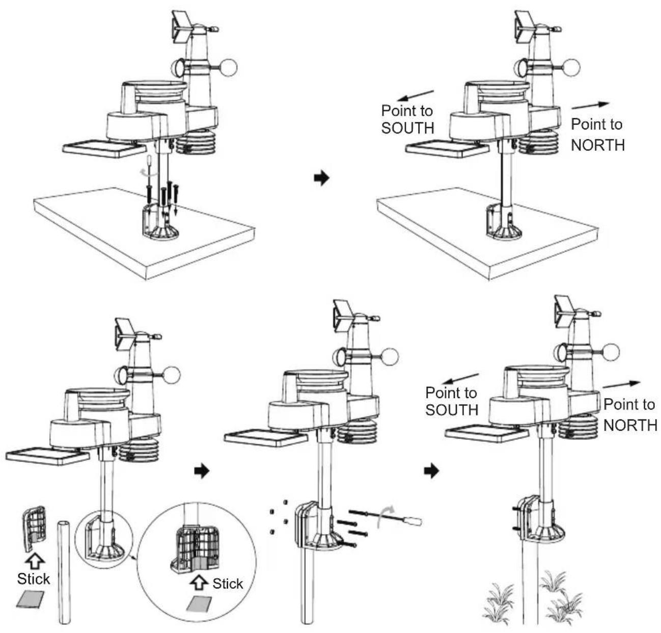 Vevor YT60309 - MOUNTING THE WIRELESS 7-IN-1 OUTDOOR SENSOR - 2