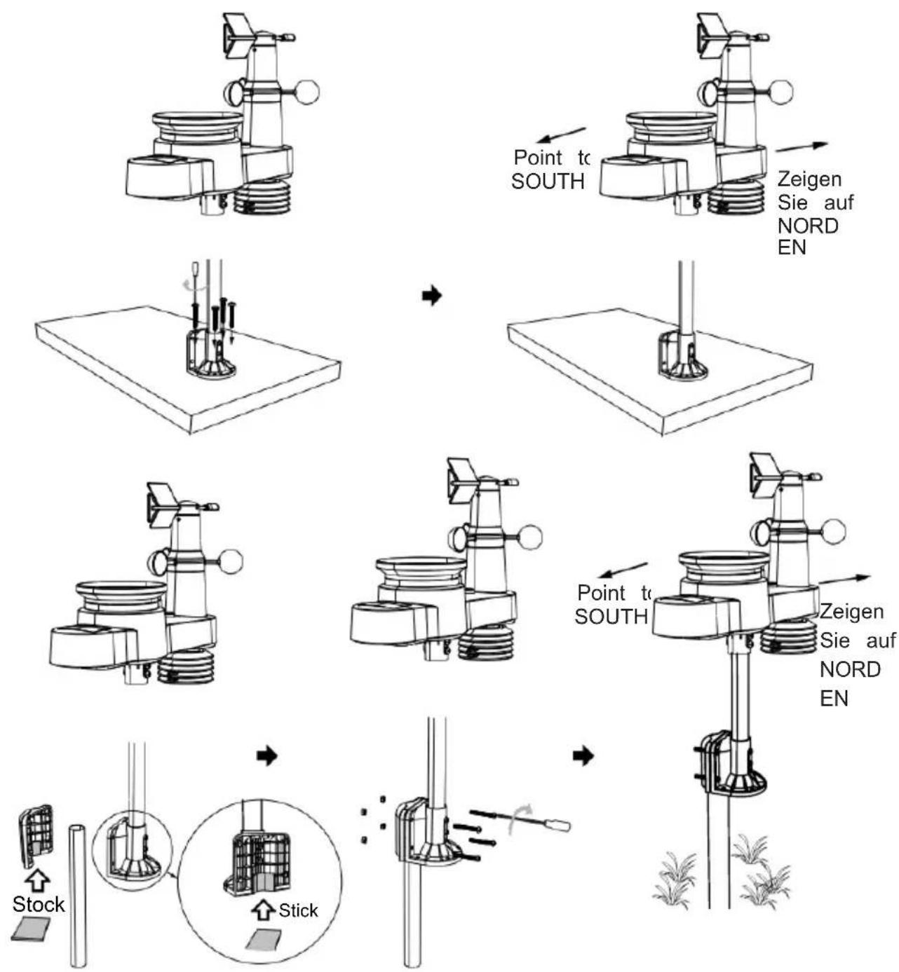 Vevor YT60310 - MONTAGE DES KABELLOSEN 5-IN-1-AUSSENSORS - 4
