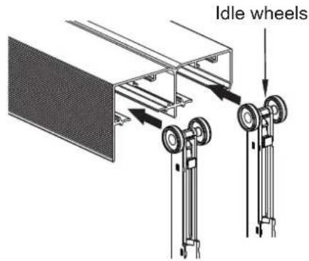 Vevor YMXT-XC40-8B - Insert Soft Close Hanger into Track.(Idle wheels first) - 1