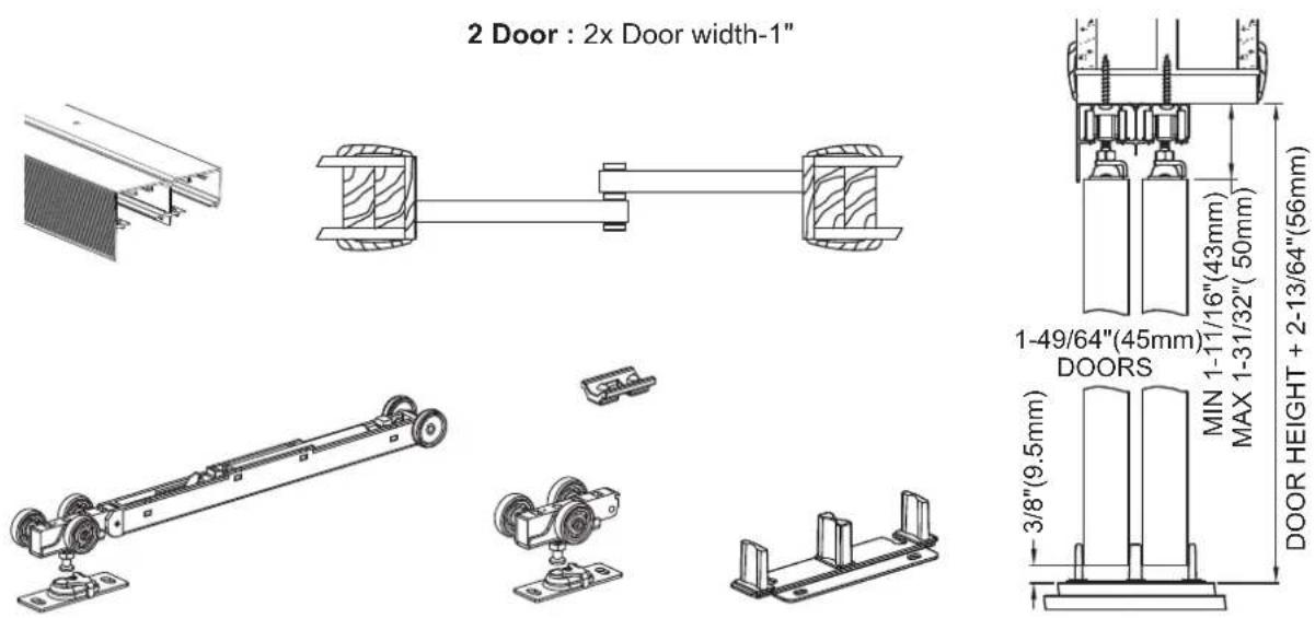 Vevor YMXT-XC40-8B - SLIDING DOOR HARDWARE - 1