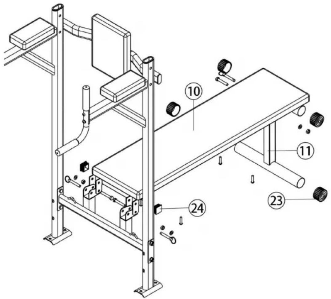 Vevor SSSHKYTXS-H - Step3 : Install lie stool - 1