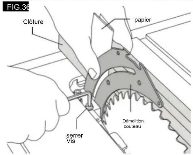 FIG.36 Clôture papier serrer Vis Démolition couteau