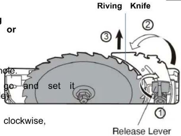 Vevor M1H-ZP12-254A-1 - POSITIONING THE RIVING KNIFE - 2