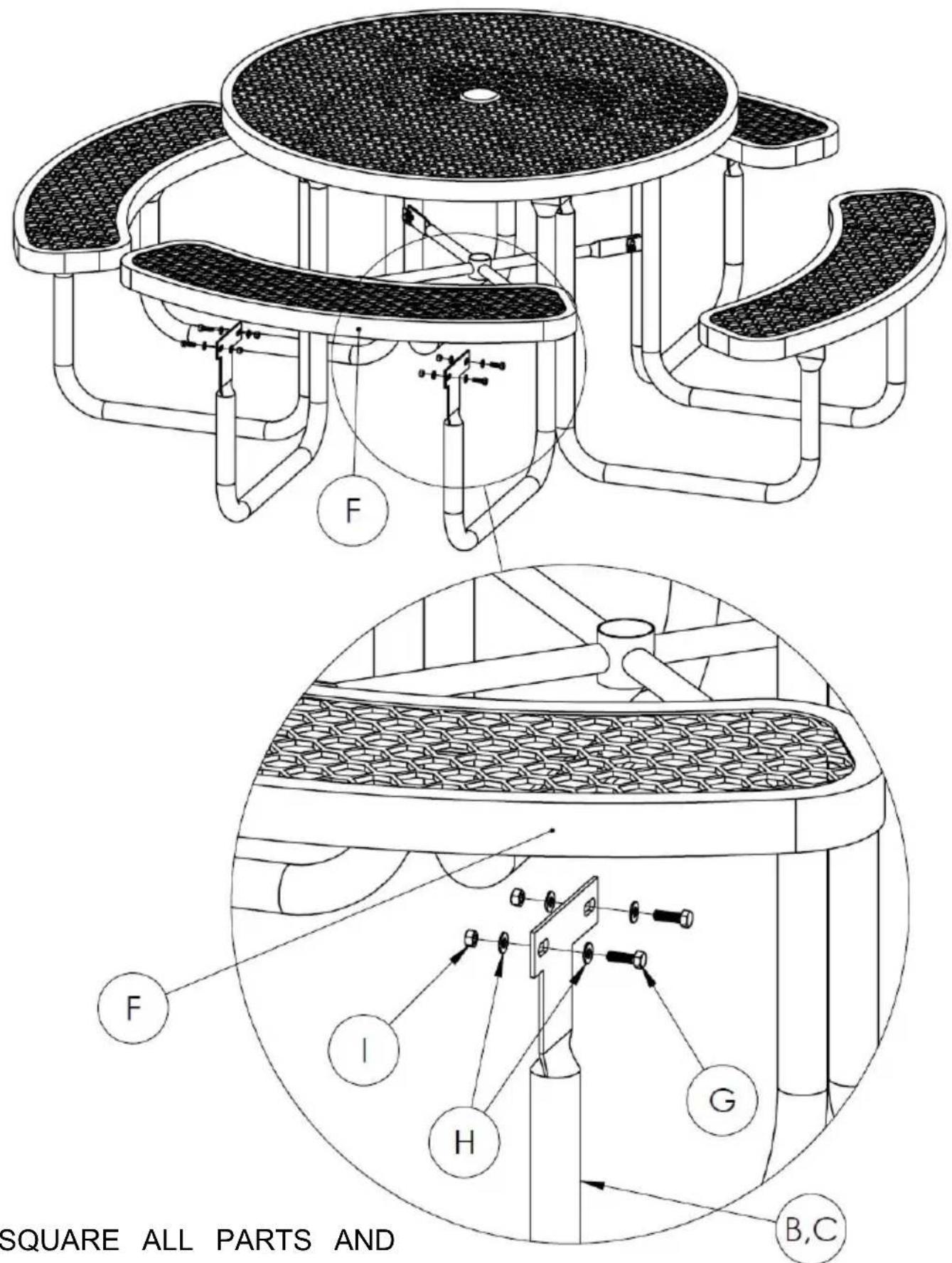 Vevor ALF-002 - Attach Table Legs - 4