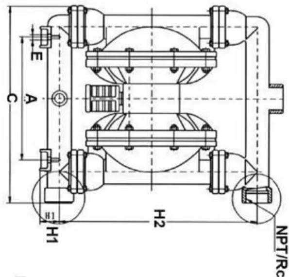 Vevor QBY-15PP - QBK INSTALLATION SIZE CHART - 2