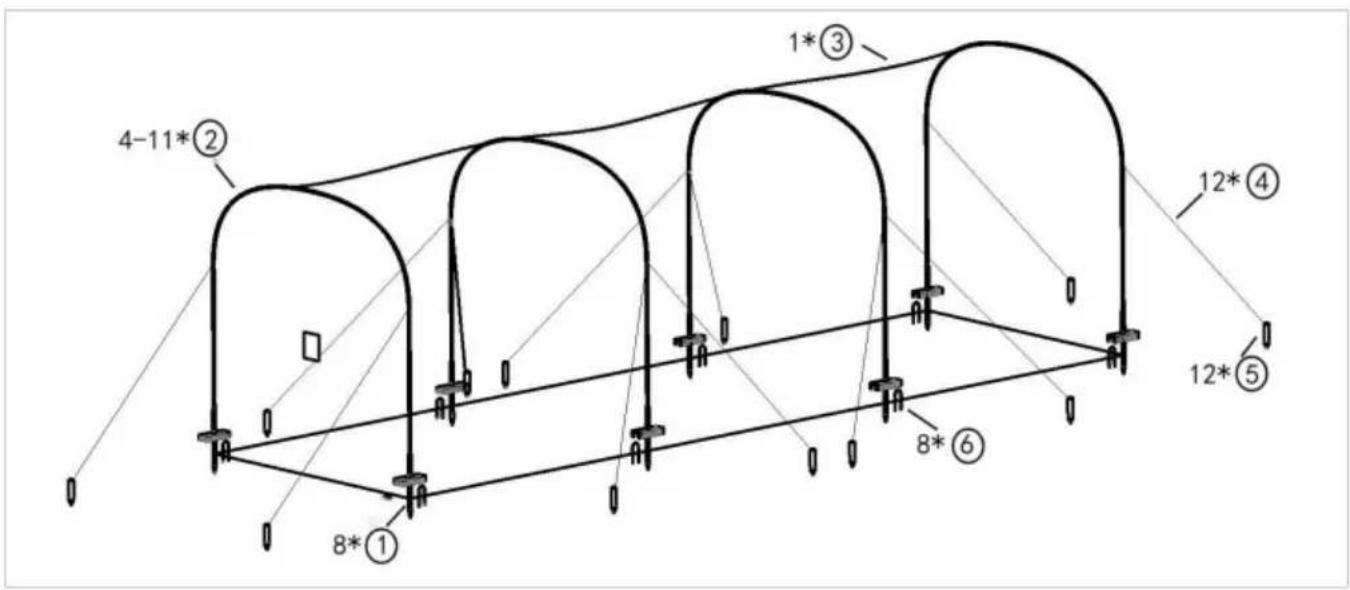 Vevor YC-DJL-40*12*12ft - ÉTAPES D'ASSEMBLAGE - 8