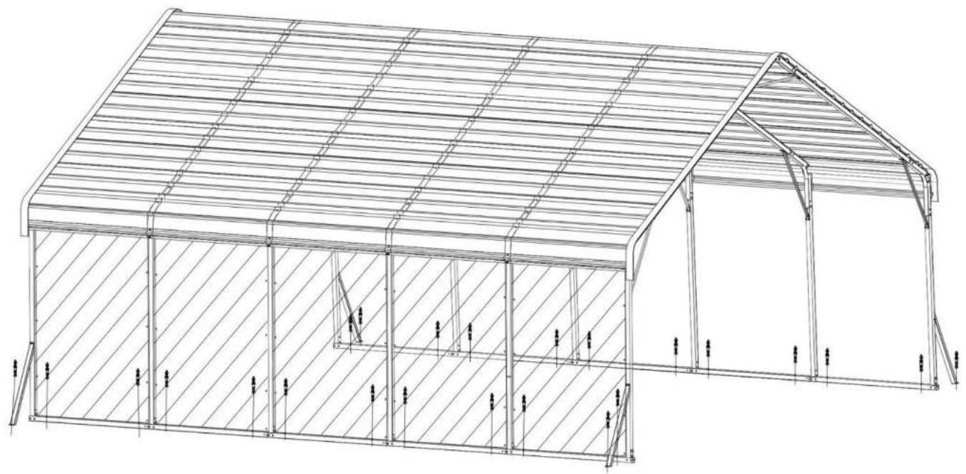 Vevor KD-TPQC-007-20x24ft - STEP11 : Anchor the Carport - 1