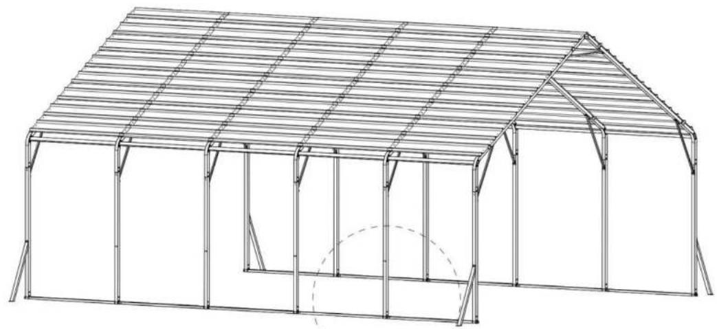 Vevor KD-TPQC-007-20x24ft - STEP 6: Reinforce the Frame - 1