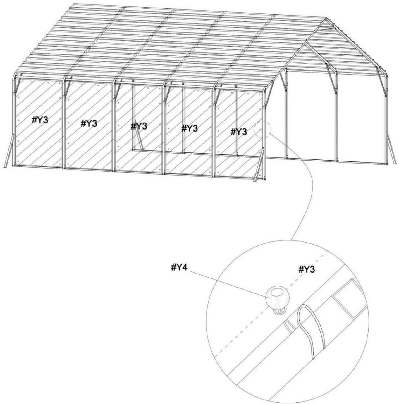 Vevor KD-TPQC-007-20x24ft - STEP 7: Reinforce the Frame - 1