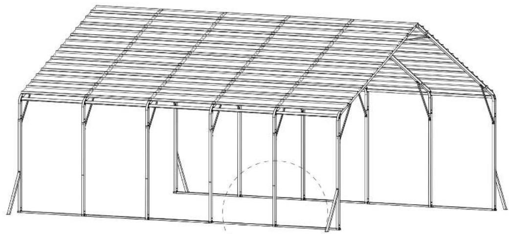 Vevor KD-TPQC-007-20x24ft - STEP 6: Reinforce the Frame - 1