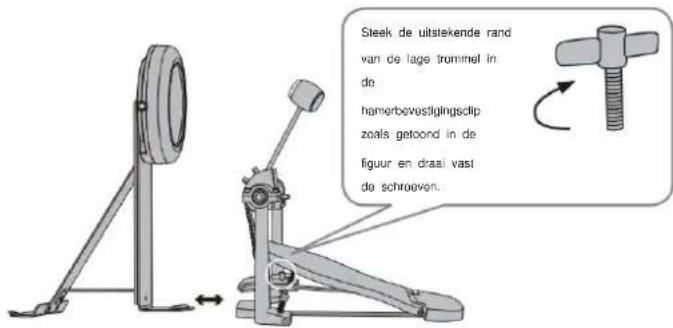 Vevor MD200D-P - De kickdrum wordt vastgezet met de stappenhamer - 1