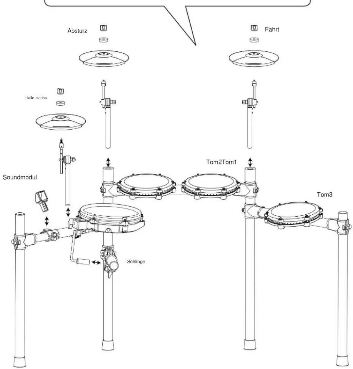 Vevor MD200E-P - Schlagteile und Soundmodul einbauen - 2