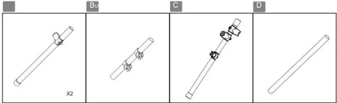 Vevor MD200C-P - support de tuyau en fer - 1