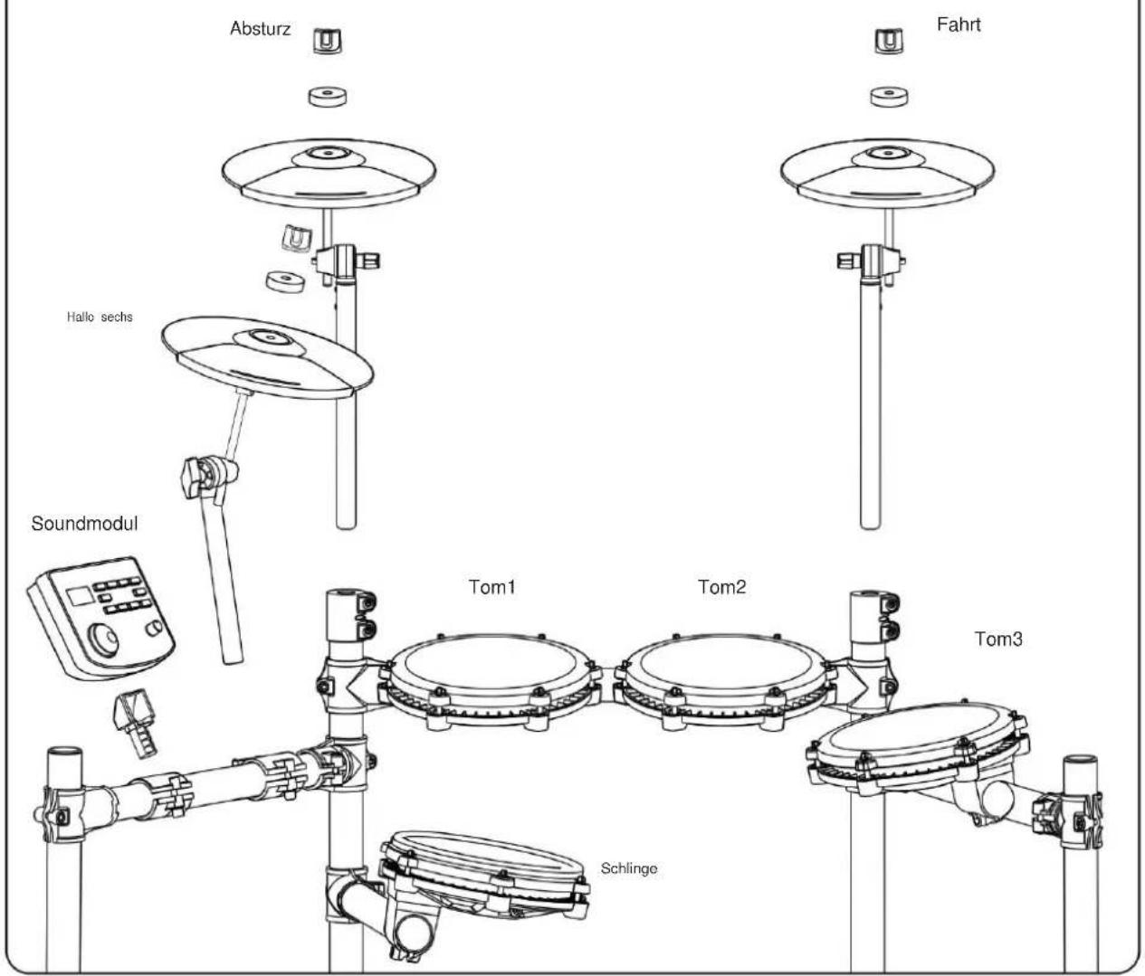 Vevor MD200C-P - Schlagteile und Soundmodul einbauen - 2