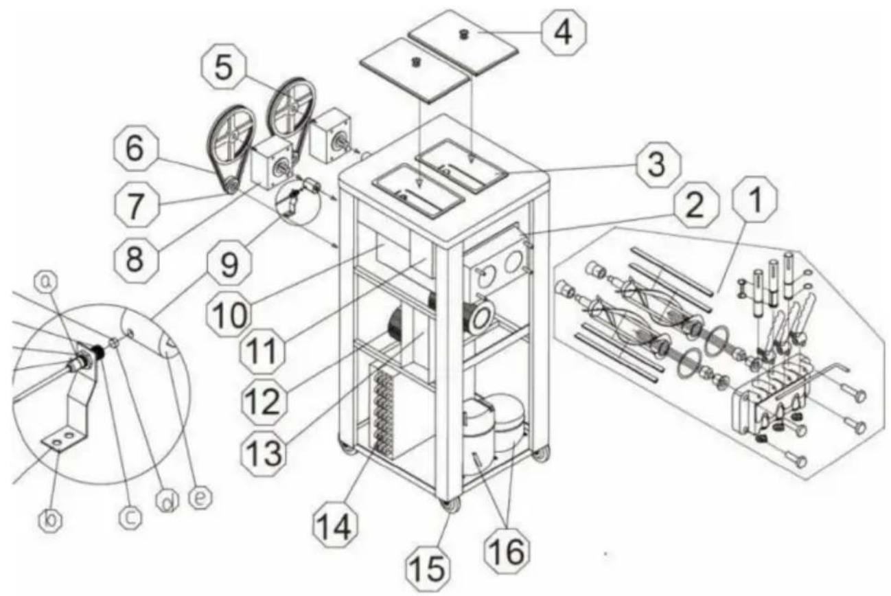 Vevor CK400PRO-A19-B - Diagramme éclaté - 1
