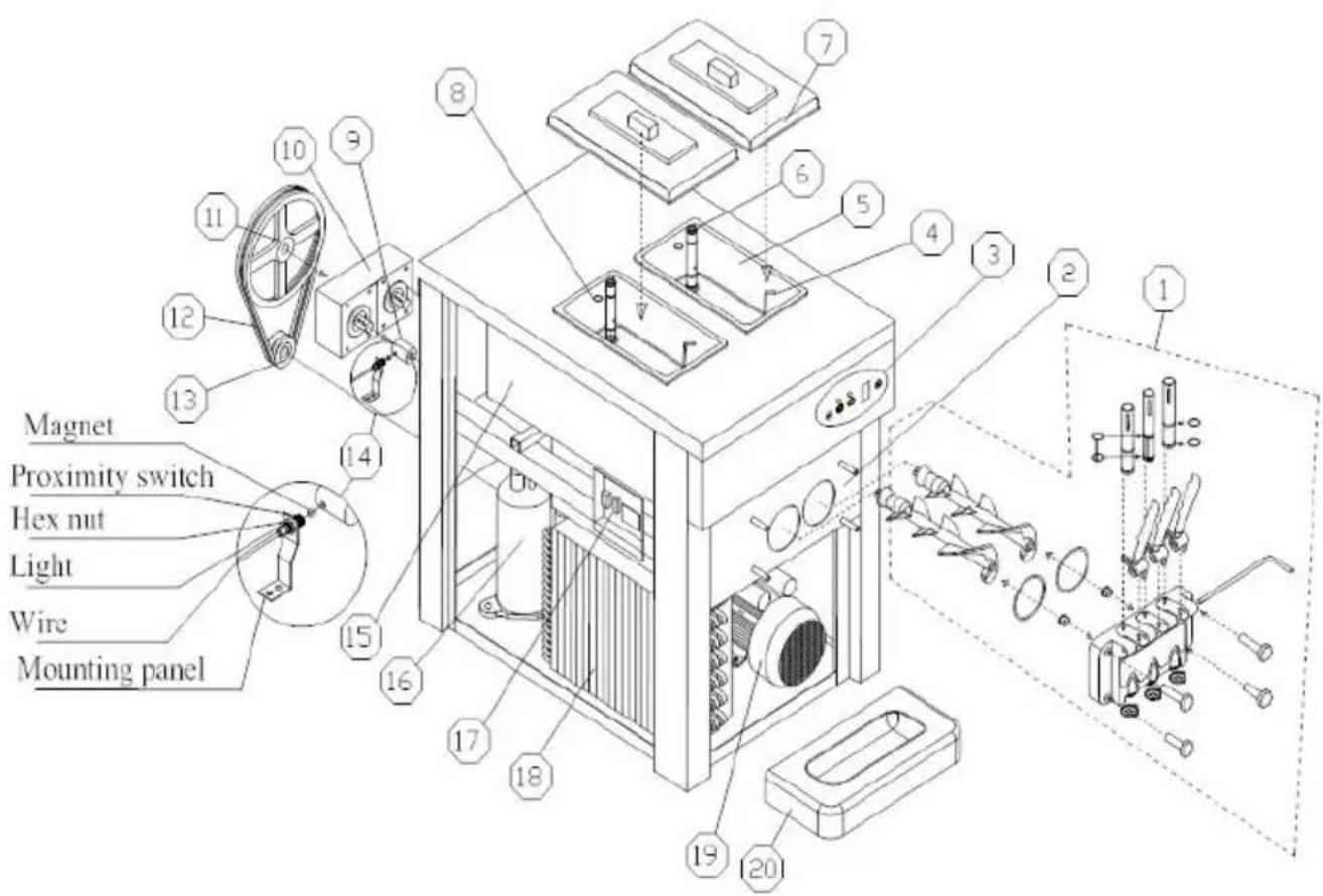 Vevor D520S-B - Geëxplodeerd diagram - 1