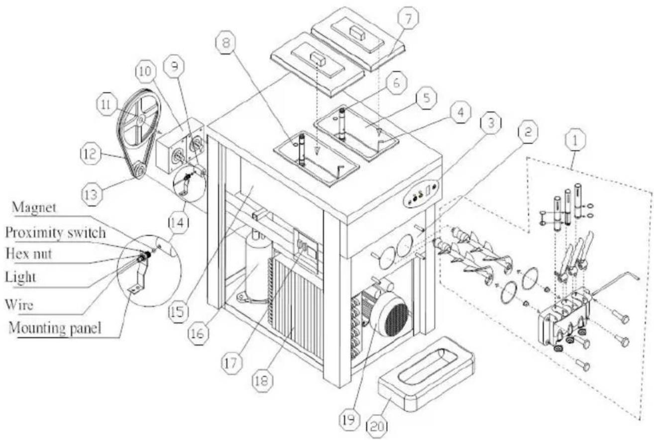 Vevor D520S-B - Diagrama despiezado - 1