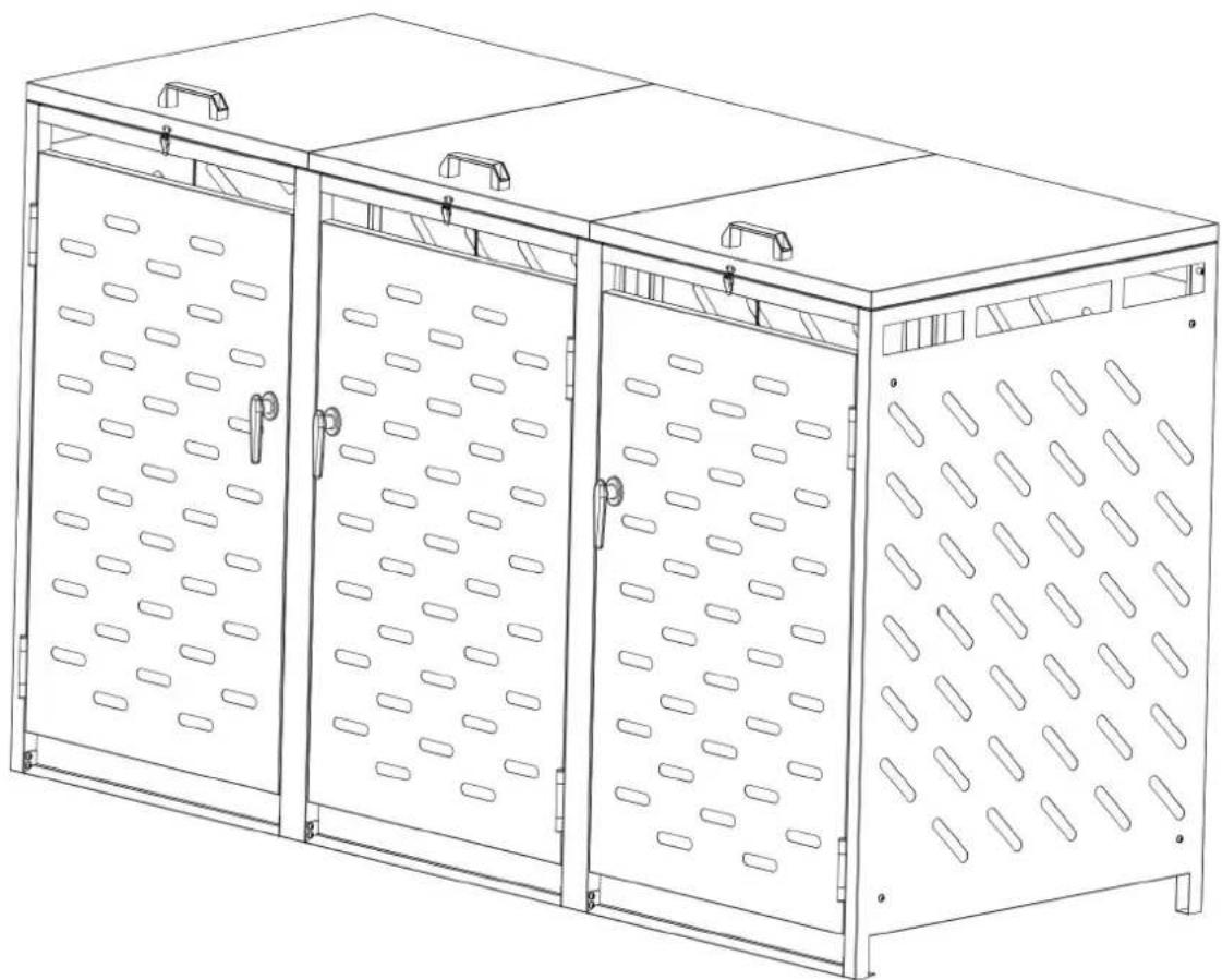 Vevor ZY-3X240L-0.7 - TRASH CAN STORAGE BIN - 1
