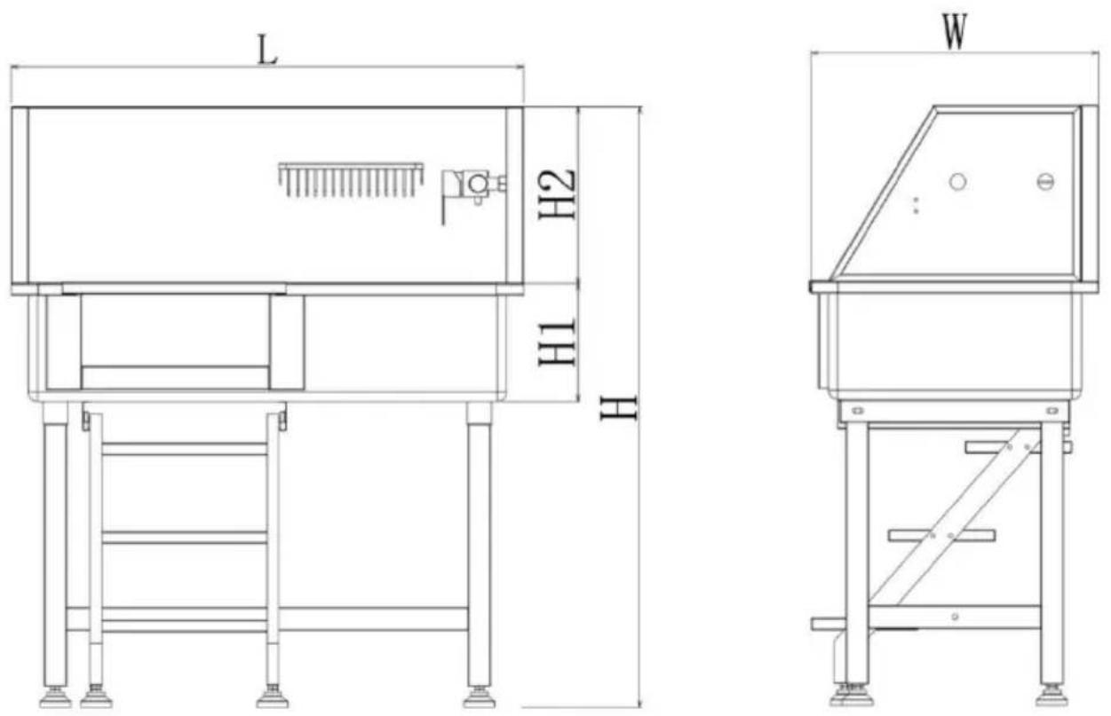 Vevor K2E01004 - DIMENSIONS AND PARAMETERS - 1