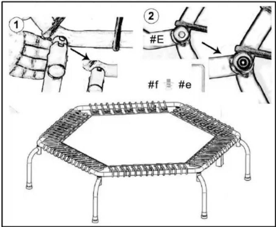 Vevor TX-B6390-48IN+T - Krok 5 - Przymocuj nogę do trampoliny - 1