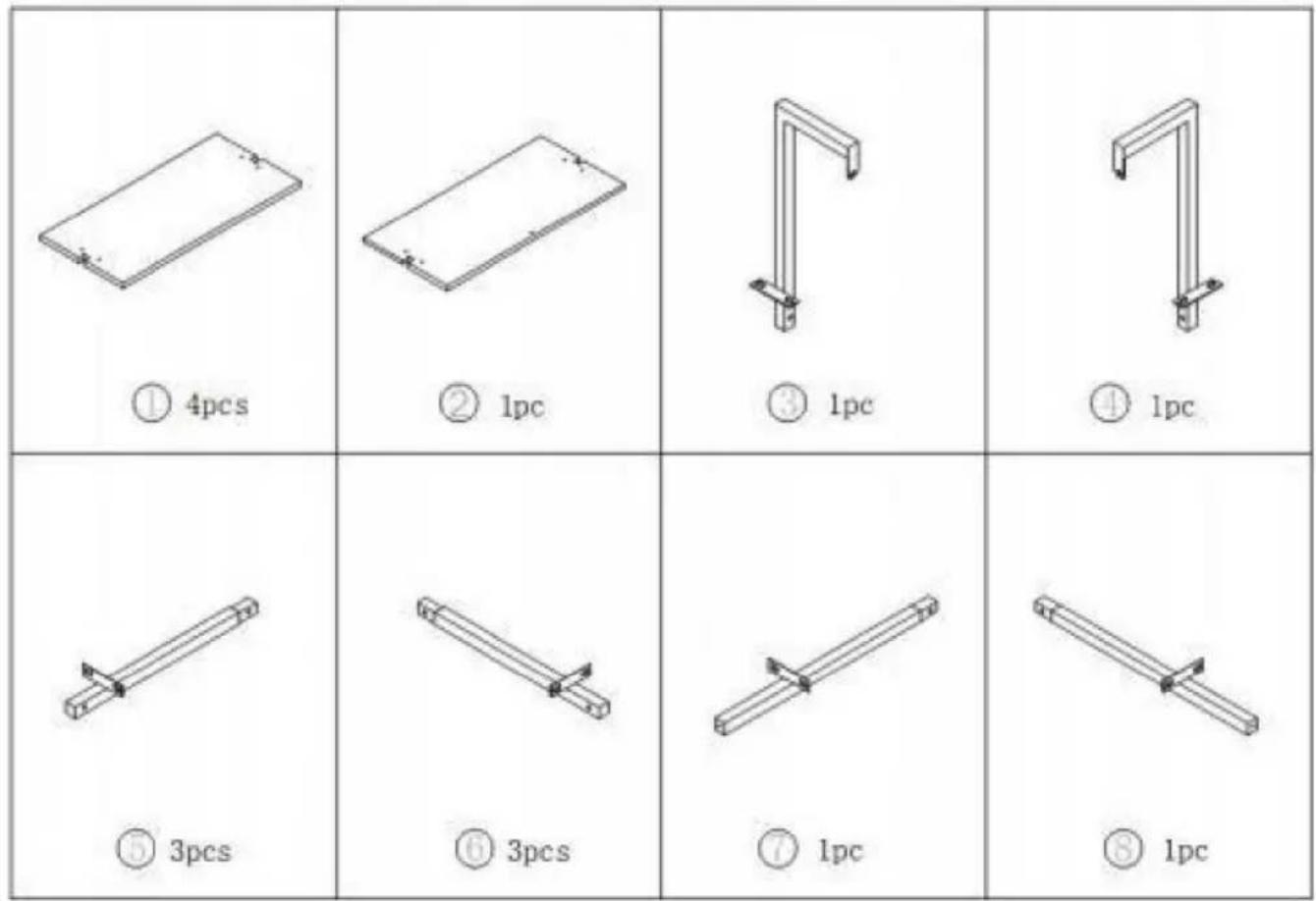 Vevor C240258S-01 - Onderdelen- en hardwarelijst - 1
