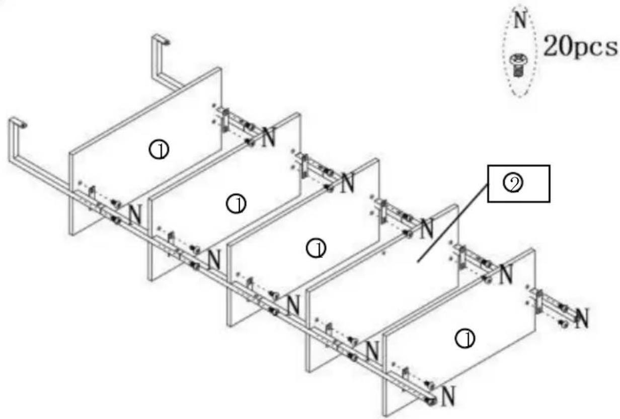 Vevor C240257S-01 - PIPE SHELVES ASSEMBLE - 7