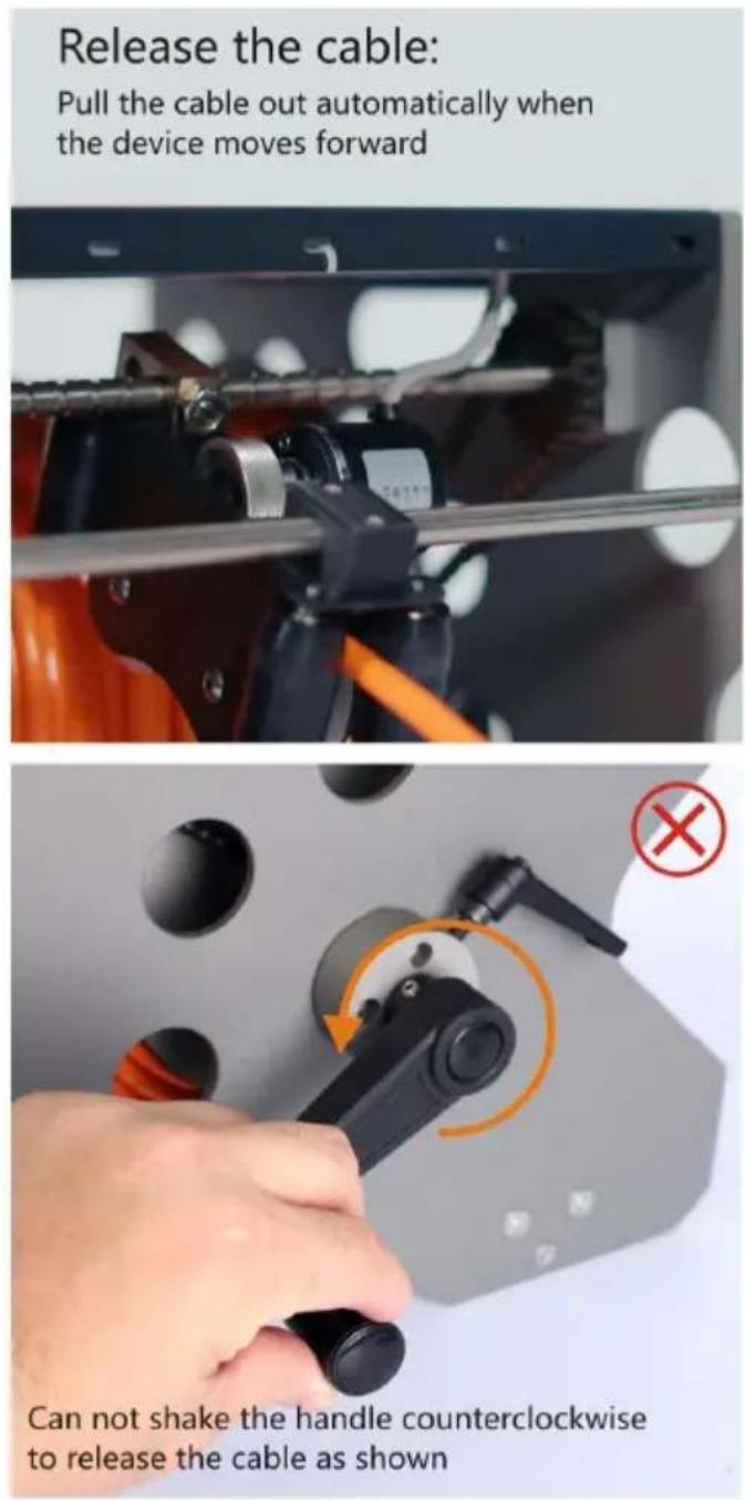 Vevor WR030-120 - Open the cable reel brake - 3