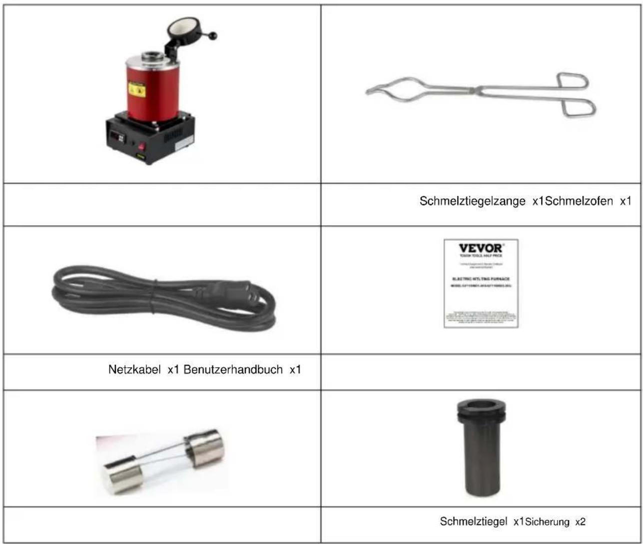 Vevor GF1100ND3-3KG - TEILELISTE - 1