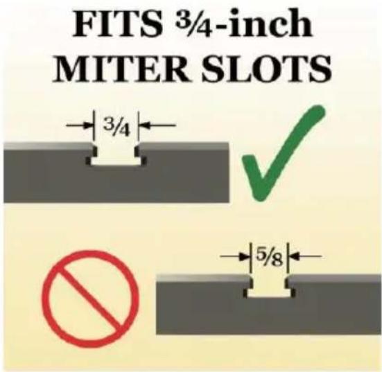 FITS 3/4-inch MITER SLOTS 3/4 5/8