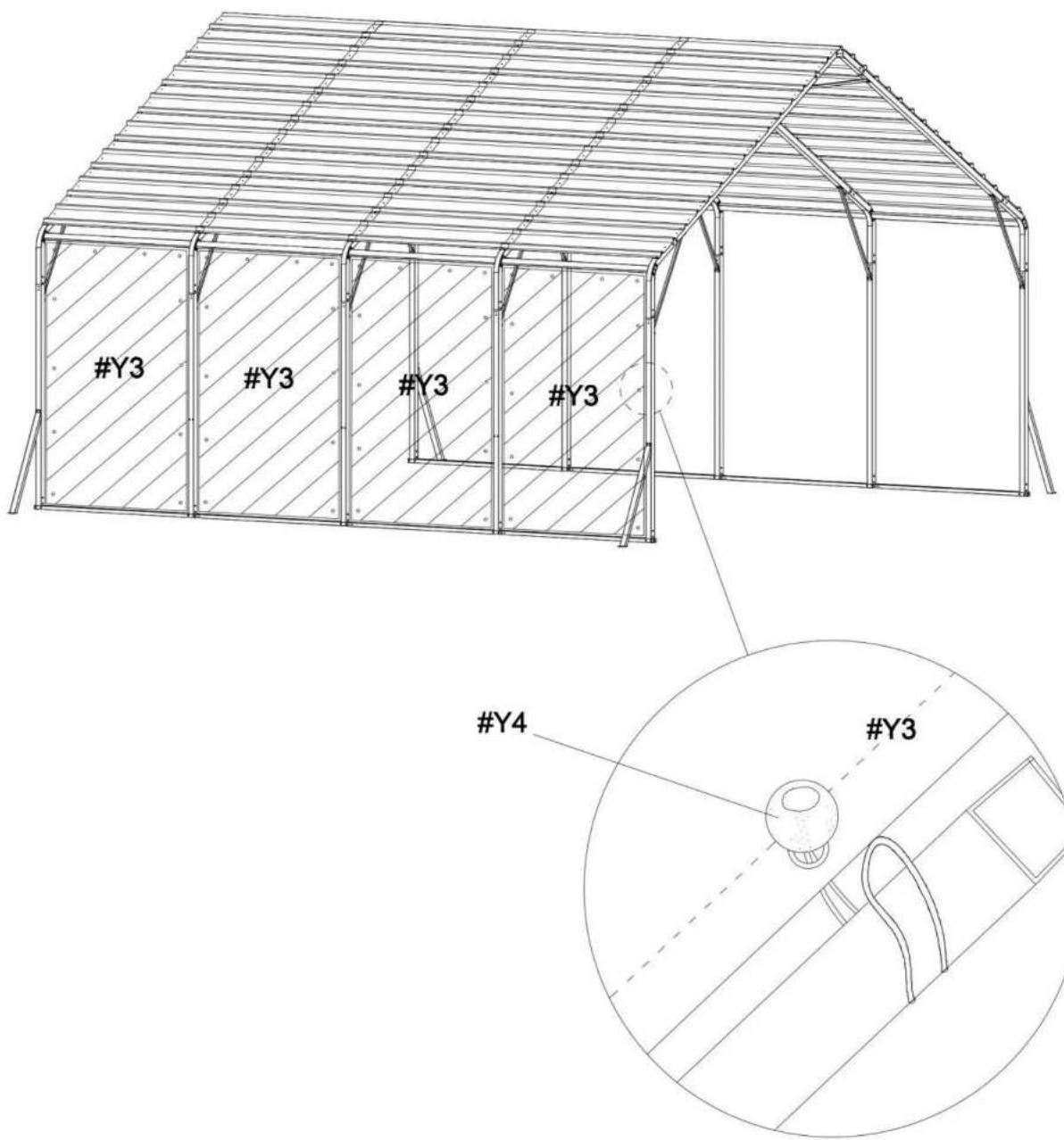Vevor KD-TPQC-006-20x20ft - STEP 7: Reinforce the Frame - 1