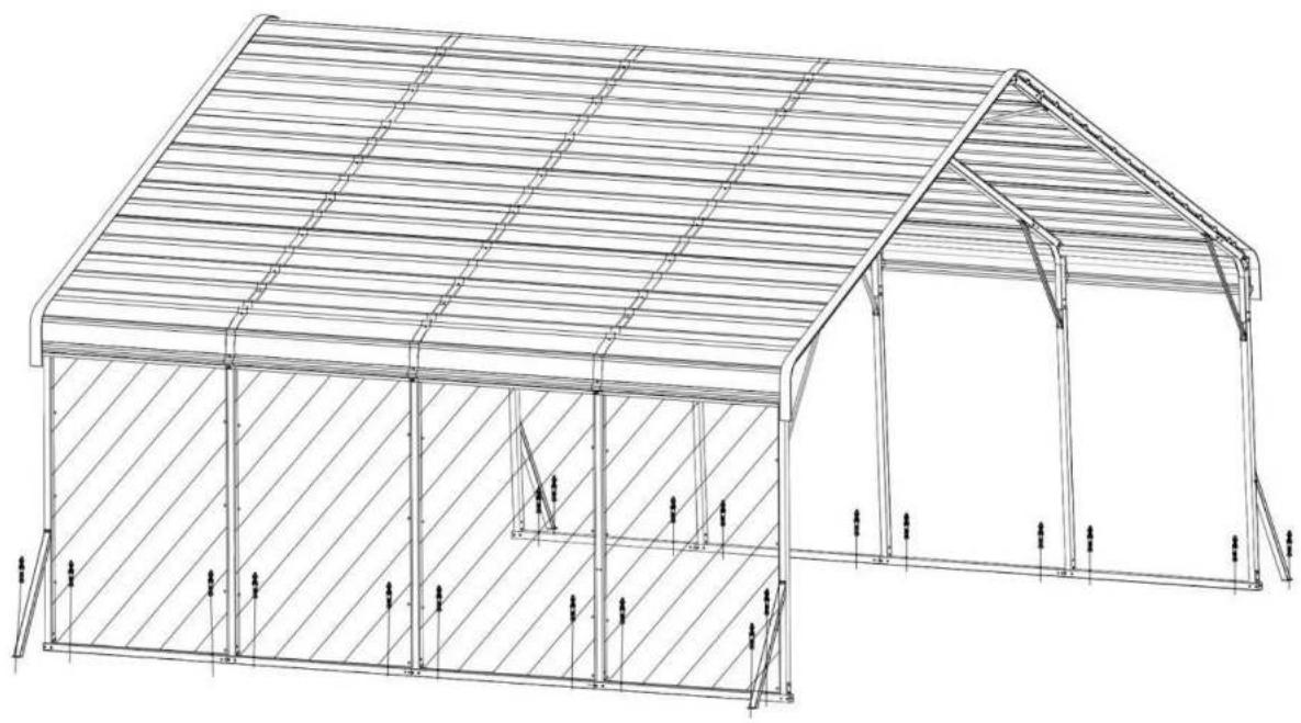 Vevor KD-TPQC-006-20x20ft - STEP11:Anchor the Carport - 1