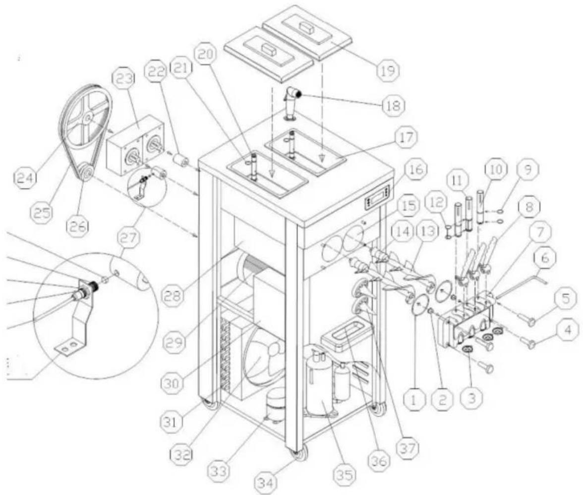 Vevor CKX300PRO-A19-B - Geëxplodeerd diagram - 1