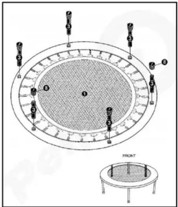 Vevor TX-B6389C-40IN+C - Step 2-Attach Leg to the Trampoline - 1