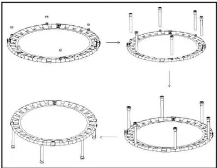 Vevor TX-B6232B-36IN+I - Step 4 - Attach Leg to the Trampoline - 1